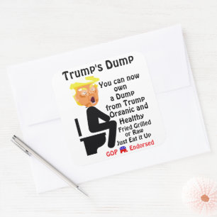 Adesivo Quadrado Vinheta de Bomba de Trump
