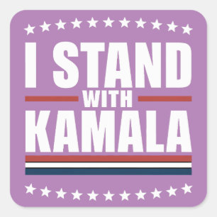 Adesivo Quadrado Vinheta de Camisas T-Shirt Kamala Harris