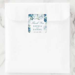 Adesivo Quadrado Vinheta De Casamento De Blooms À Meia-Noite