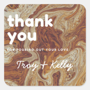 Adesivo Quadrado Vinheta de Chá de café giratório