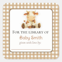 Vinheta de chá de fraldas com Vaca de Plush