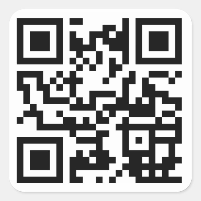 Adesivo Quadrado Vinheta de código QR (Frente)