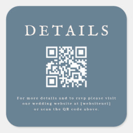 Adesivo Quadrado Vinheta de código QR de casamento