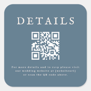 Adesivo Quadrado Vinheta de código QR de casamento