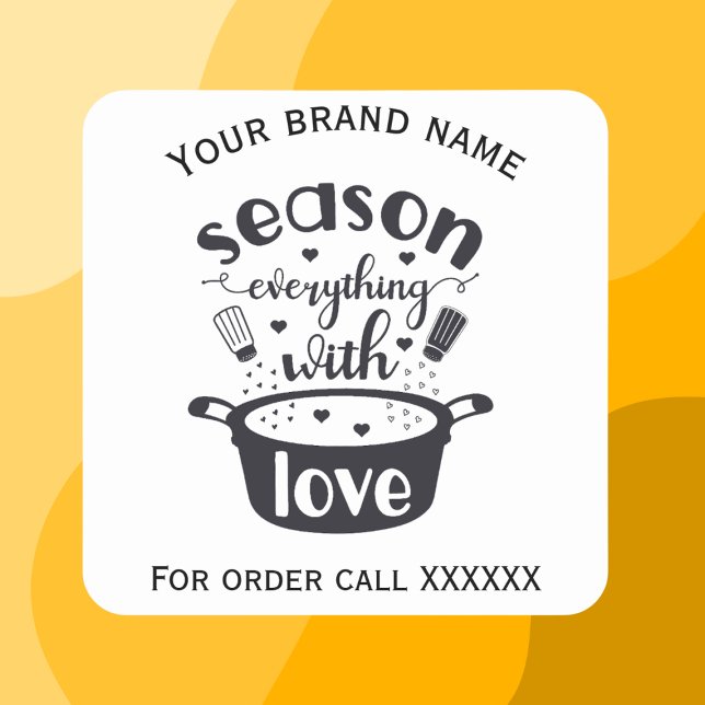 Adesivo Quadrado Vinheta de comida caseira (Criador carregado)