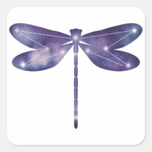 Adesivo Quadrado Vinheta de constelação de Dragonfly fina