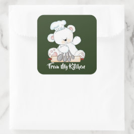 Adesivo Quadrado Vinheta de cozinha de ursos de Natal