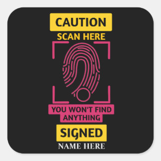 Adesivo Quadrado Vinheta DE CUIDADO