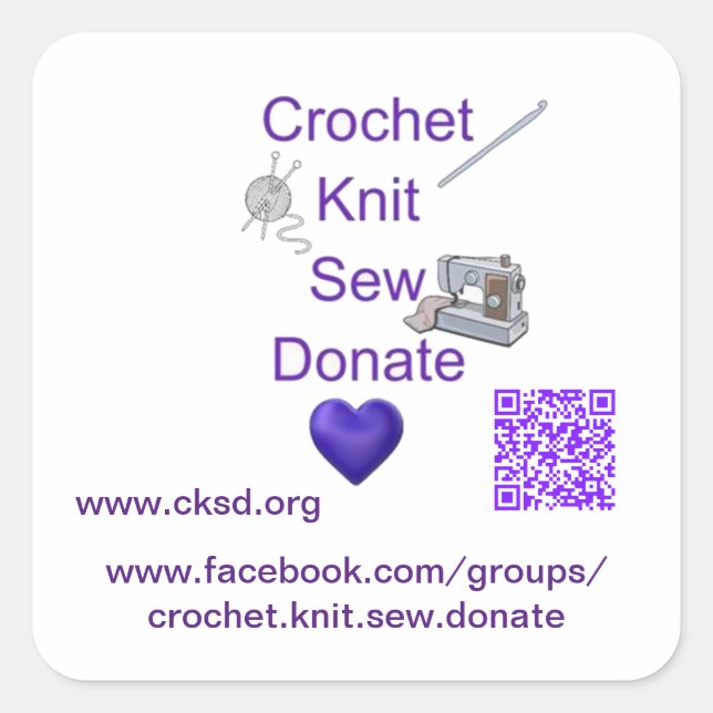 Adesivo Quadrado Vinheta de doação CKSD (Frente)