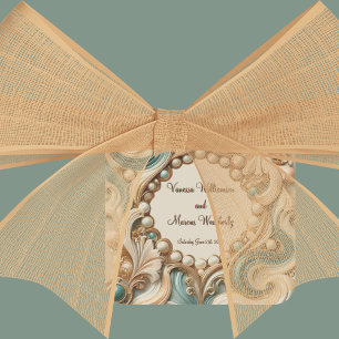 Adesivo Quadrado Vinheta de empacotamento de legância costeira