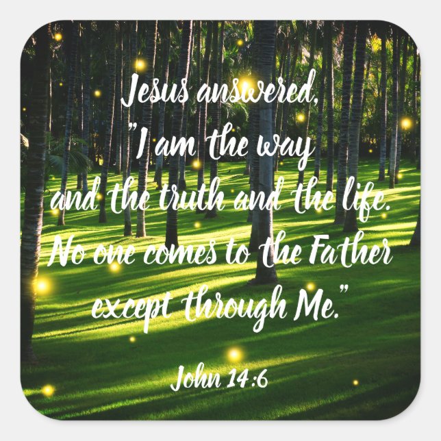 Adesivo Quadrado Vinheta de Escrituras Cristã Inspiracional Positiv (Frente)