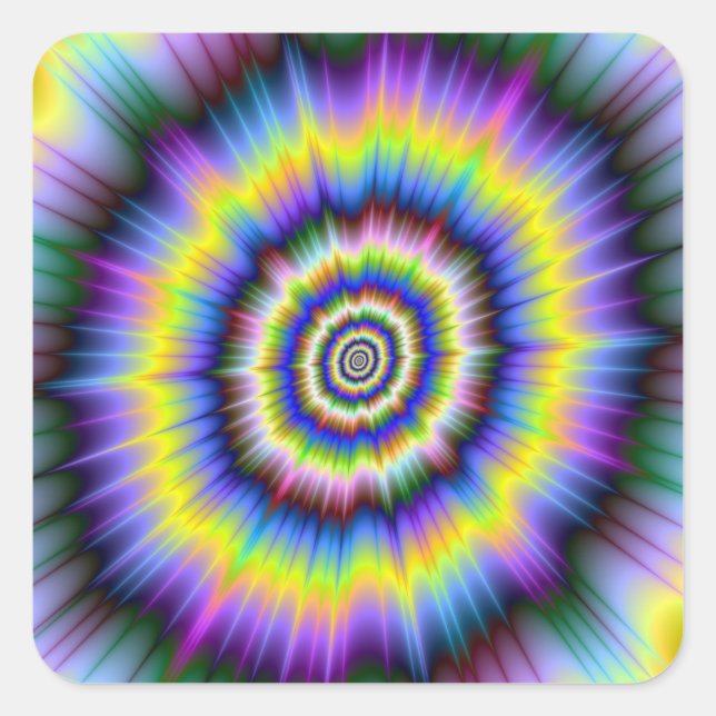 Adesivo Quadrado Vinheta de explosão de cor (Frente)