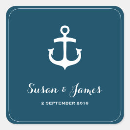 Adesivo Quadrado Vinheta de Favor da Praça do Casamento Marinho Náu