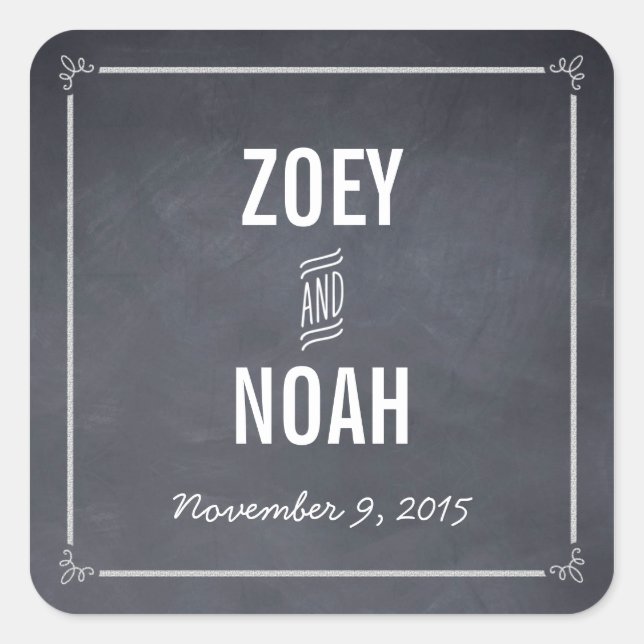 Adesivo Quadrado Vinheta de Favor Estrelado (Frente)