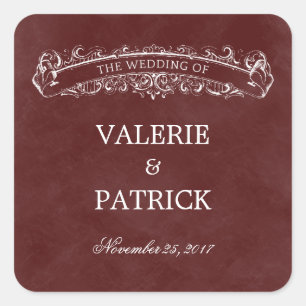 Adesivo Quadrado Vinheta de Favor Tóquio Russo/Selo de Envelope - V