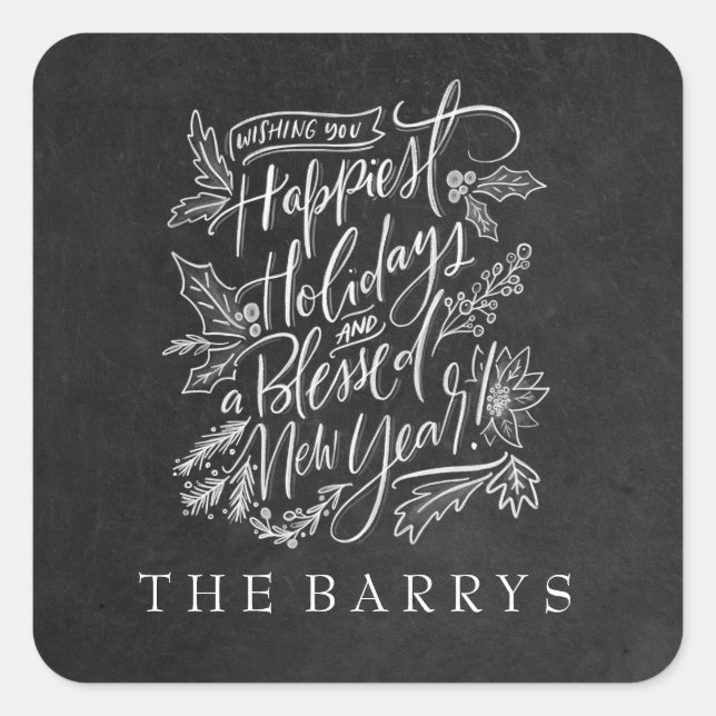 Adesivo Quadrado Vinheta de feriados mais felizes do quadro (Frente)