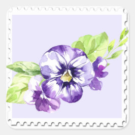 Adesivo Quadrado Vinheta de Flor com Pano Aquoso