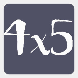 Adesivo Quadrado Vinheta de formato grande 4x5 - Branco no Marinho