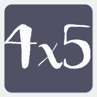 Adesivo Quadrado Vinheta de formato grande 4x5 - Branco no Marinho