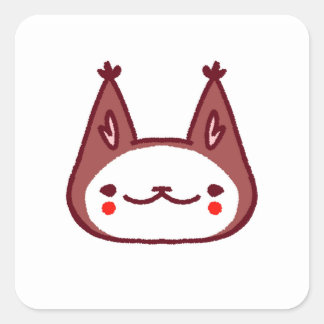 Adesivo Quadrado Vinheta de Gato de Palhaço