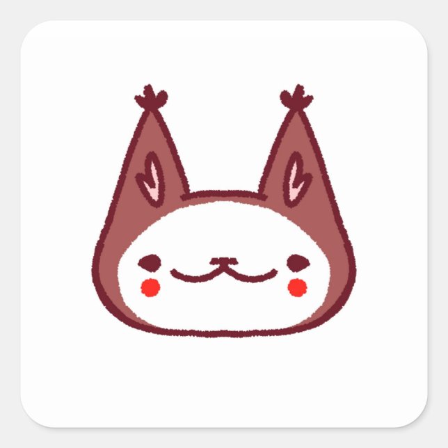 Adesivo Quadrado Vinheta de Gato de Palhaço (Frente)