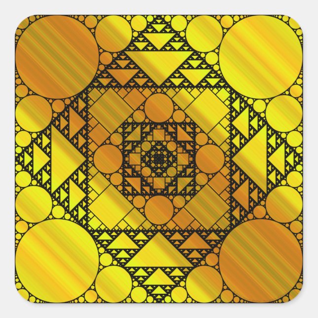 Adesivo Quadrado Vinheta de geometria frontal (Frente)
