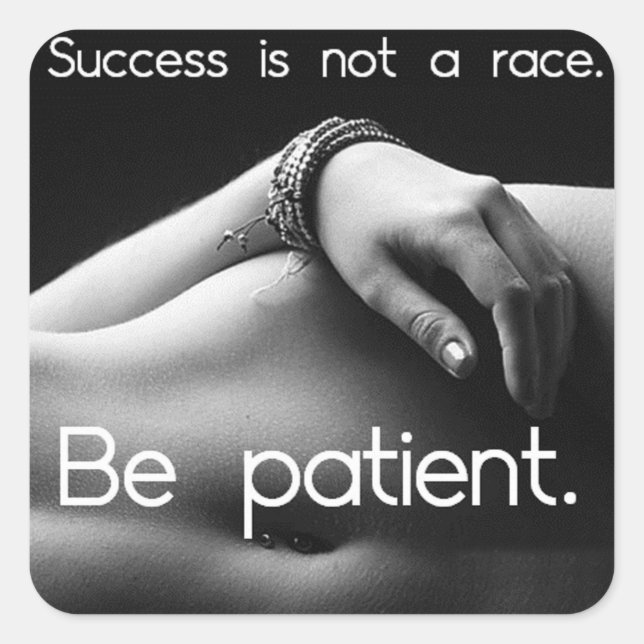 Adesivo Quadrado Vinheta de ginástica Motivacional (Frente)