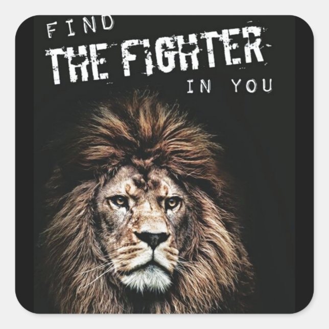 Adesivo Quadrado Vinheta de ginástica Motivacional (Frente)