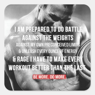 Adesivo Quadrado Vinheta de ginástica Motivacional