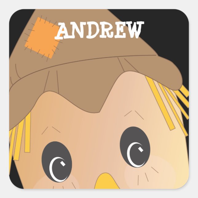 Adesivo Quadrado Vinheta de Halloween de Sassustrow Personalizada (Frente)