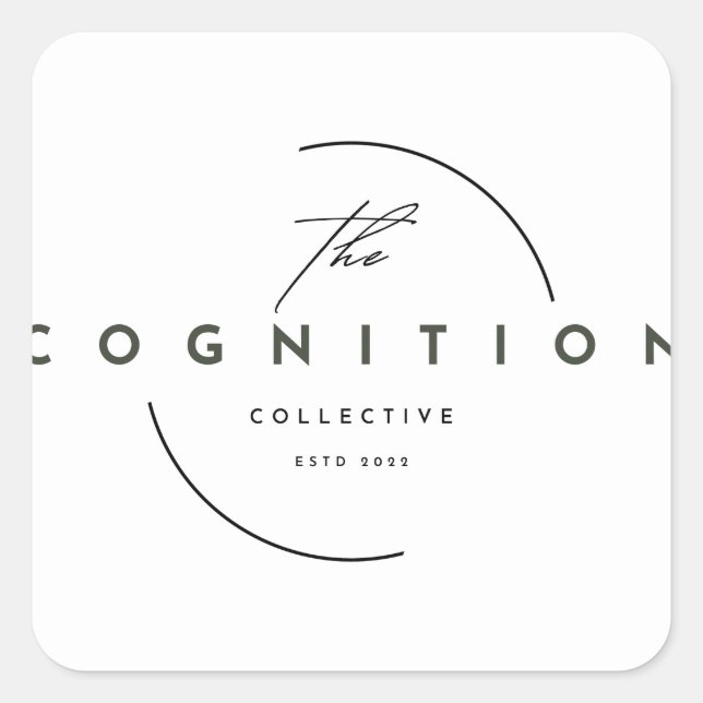 Adesivo Quadrado Vinheta de logotipo (Frente)