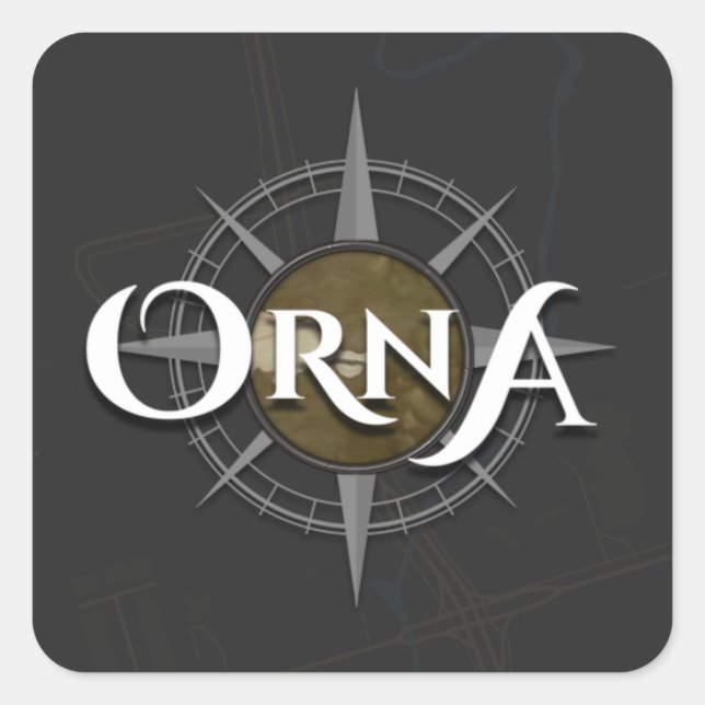 Adesivo Quadrado Vinheta de logotipo (Frente)