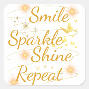 Adesivo Quadrado Vinheta de Motivação Radiante