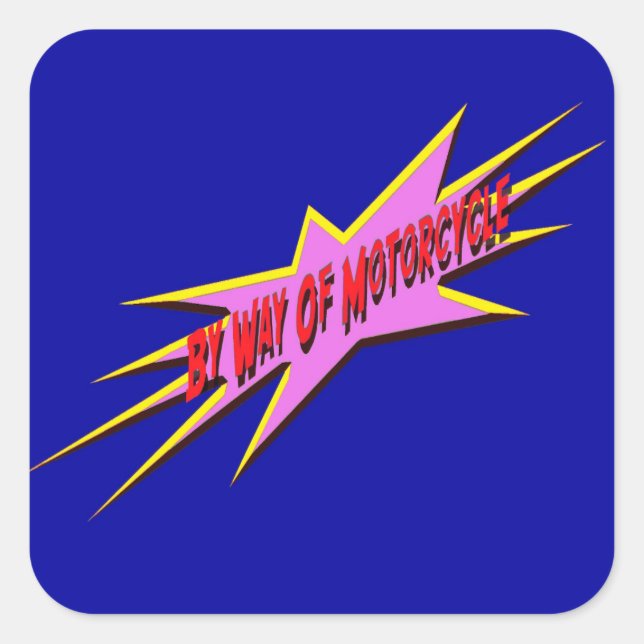 Adesivo Quadrado vinheta de motocicleta 10 (Frente)