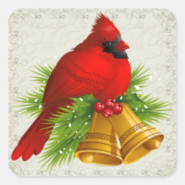 Adesivo Quadrado Vinheta de Natal Cardinal - SRF