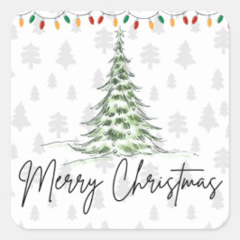 Adesivo Quadrado Vinheta de Natal Feliz