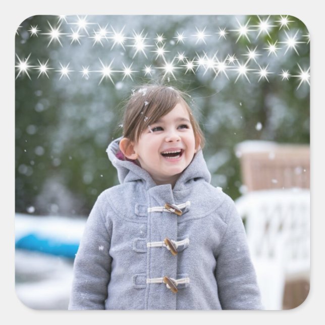 Adesivo Quadrado Vinheta de Natal para Férias (Frente)