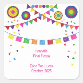 Adesivo Quadrado Vinheta de Partido Quadrado Fiesta