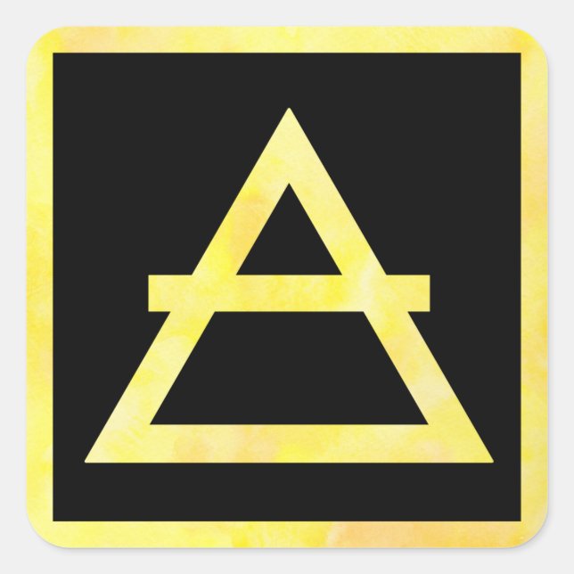 Adesivo Quadrado Vinheta de Símbolo de Elemento Ar (Frente)