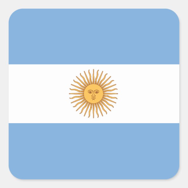 Adesivo Quadrado Vinheta de Sinalizador Argentina (Frente)