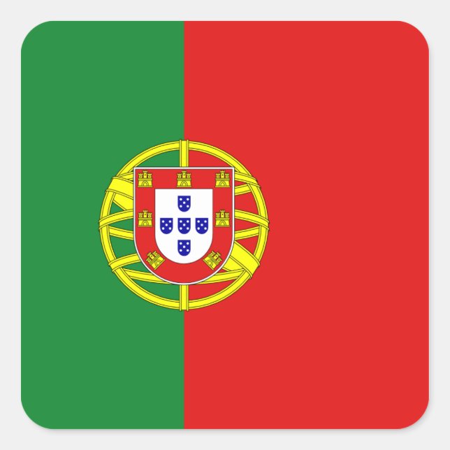 Adesivo Quadrado Vinheta de Sinalizador de Portugal (Frente)