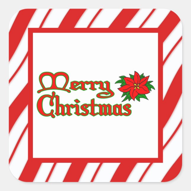 Adesivo Quadrado Vinheta de stripes de hortelã-pimenta (Frente)