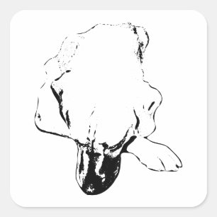 Adesivo Quadrado Vinheta de Tinta Alta