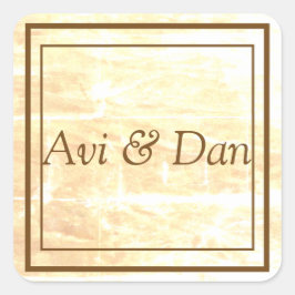 Adesivo Quadrado Vinheta de tradições de ouro ou selo de envelopes