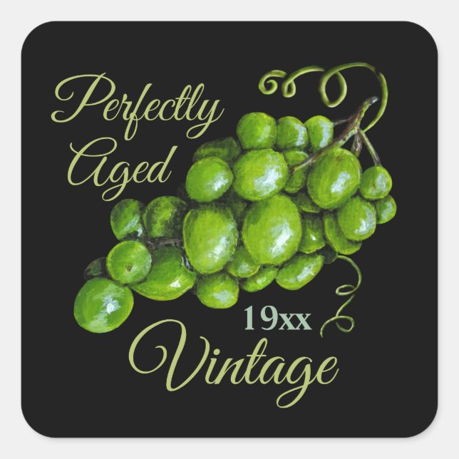 Adesivo Quadrado Vinheta de Uvas (Frente)