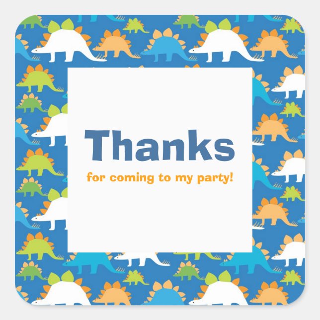 Adesivo Quadrado Vinheta DINO-mite personalizável (Frente)