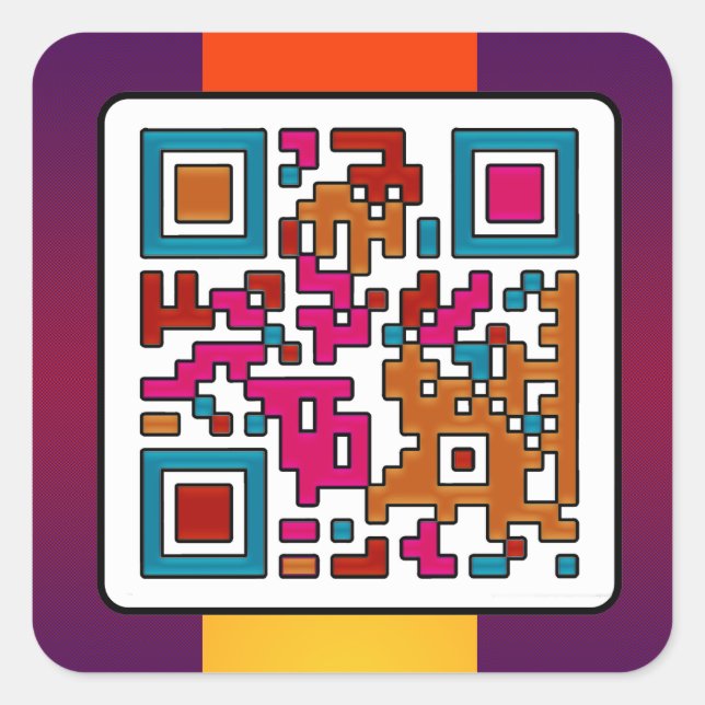 Adesivo Quadrado Vinheta do CÓDIGO QR DA MARCA ART (Frente)