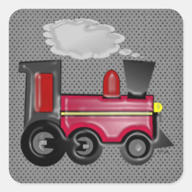 Adesivo Quadrado Vinheta do comboio (Frente)