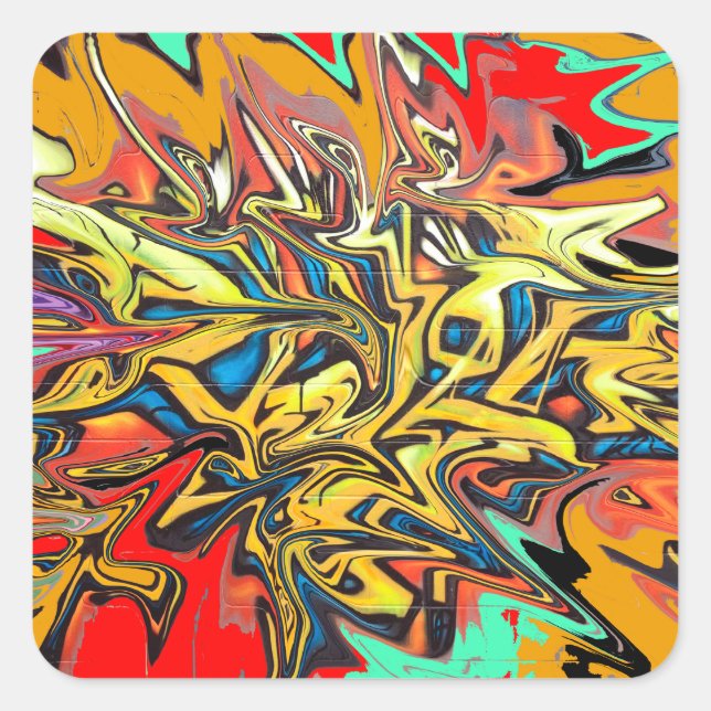 Adesivo Quadrado vinheta do grafite (Frente)