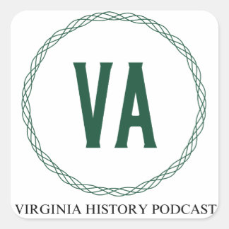 Adesivo Quadrado Vinheta do logotipo Podcast do Virginia History